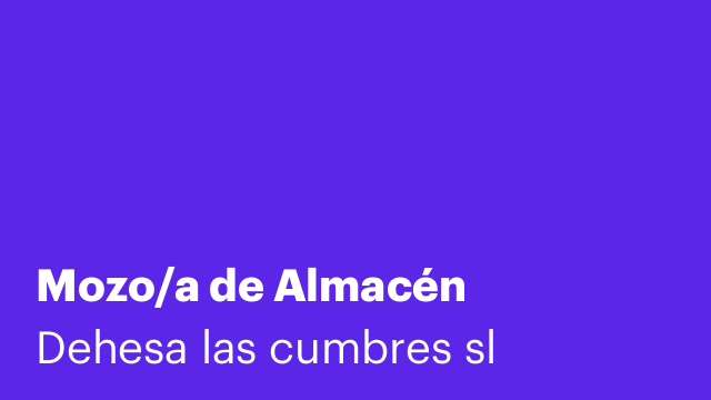 Mozo/a de Almacén