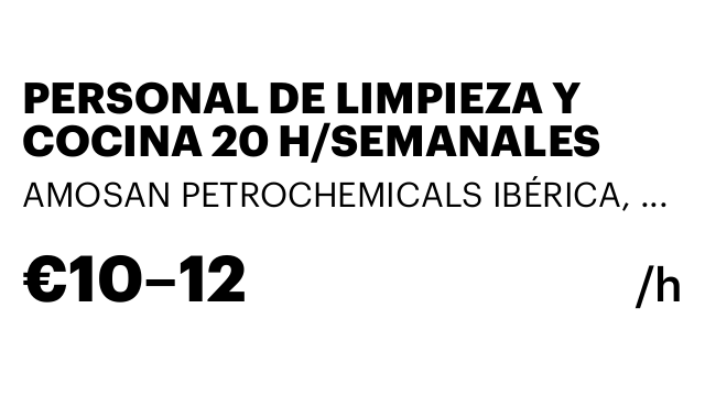 PERSONAL DE LIMPIEZA Y COCINA 20 H/SEMANALES