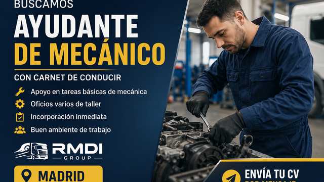 🔧 AYUDANTE DE MECÁNICO / CON CARNET DE CONDUCIR