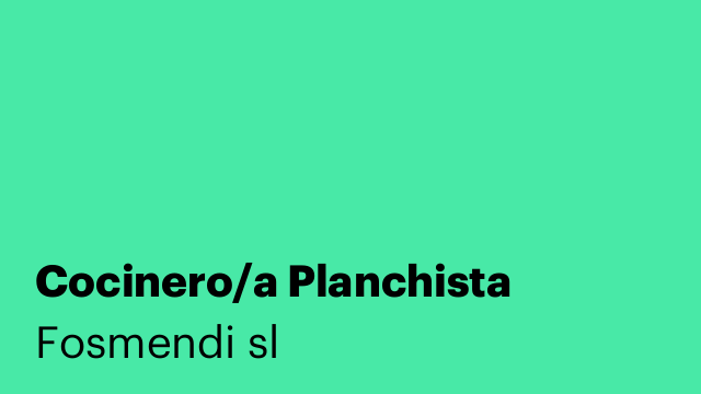 Cocinero/a Planchista