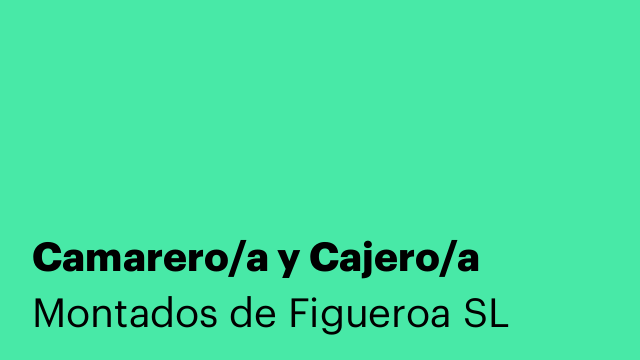 Camarero/a y Cajero/a