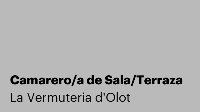 Camarero/a de Sala/Terraza