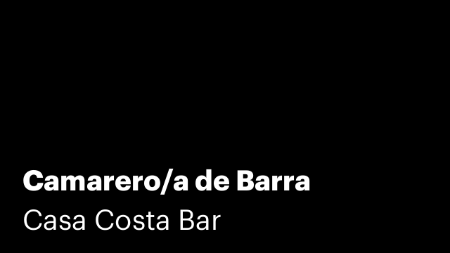 Camarero/a de Barra