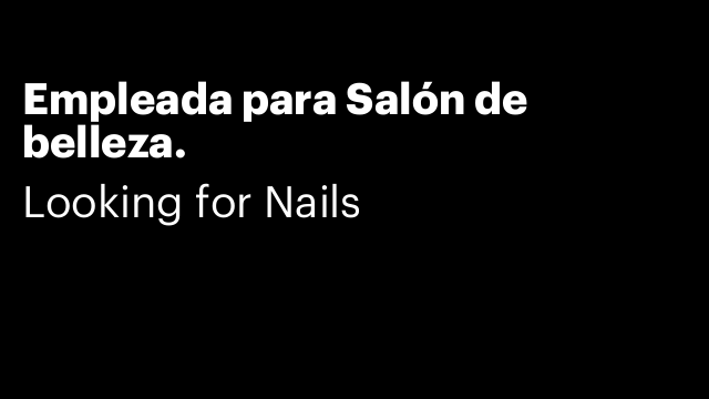 Empleada para Salón de belleza.