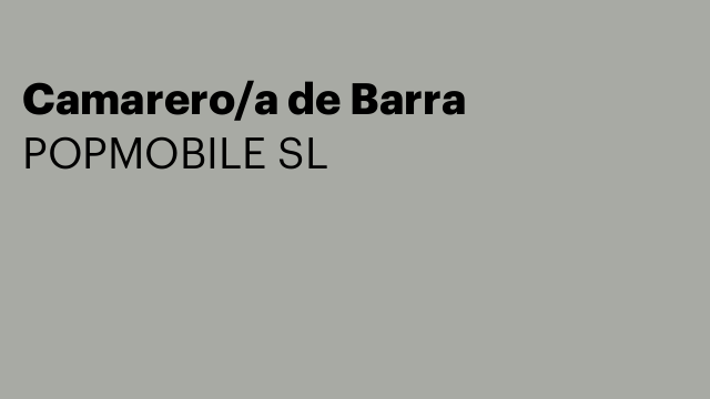 Camarero/a de Barra