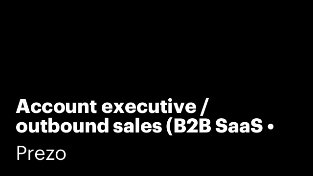 Account executive / outbound sales (B2B SaaS • HORECA)
