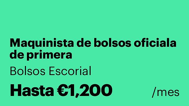 Maquinista de bolsos oficiala de primera