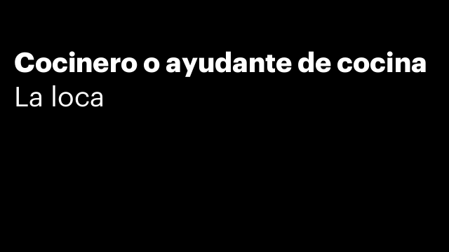 Cocinero o ayudante de cocina