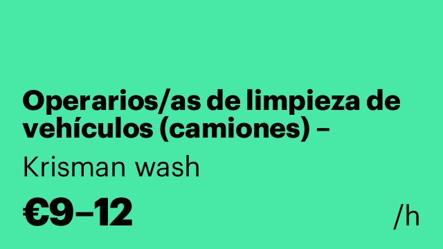 Operarios/as de limpieza de vehículos (camiones) – autónomos
