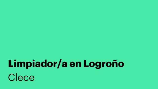 Limpiador/a en Logroño