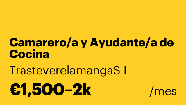 Camarero/a y Ayudante/a de Cocina