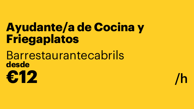 Ayudante/a de Cocina y Friegaplatos