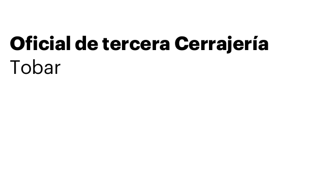 Oficial de tercera Cerrajería