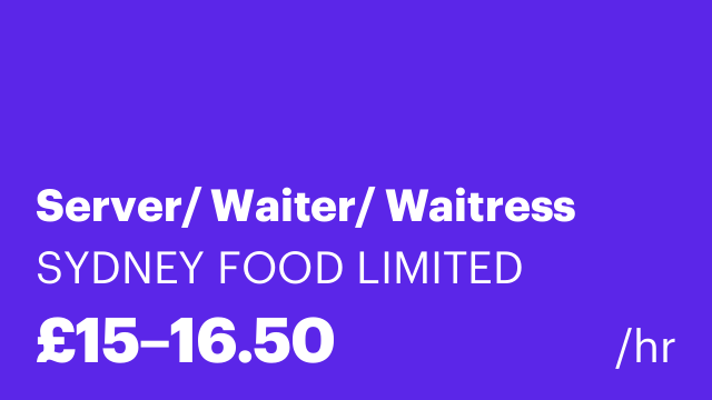 Server/ Waiter/ Waitress