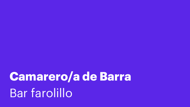 Camarero/a de Barra