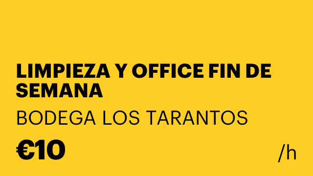 LIMPIEZA Y OFFICE FIN DE SEMANA