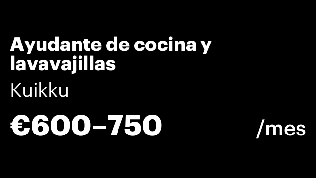 Ayudante de cocina y lavavajillas