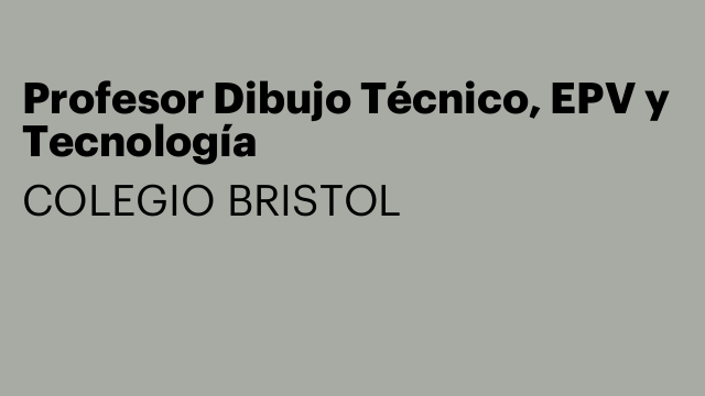 Profesor Dibujo Técnico, EPV y Tecnología