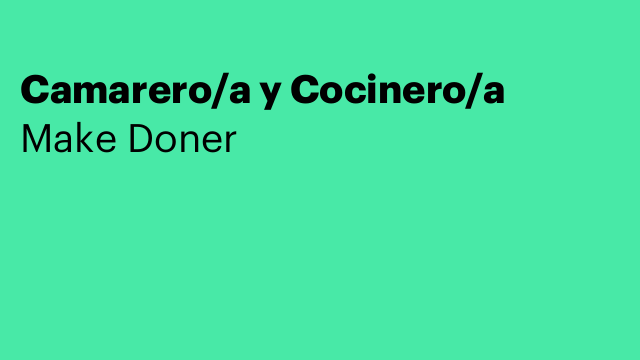Camarero/a y Cocinero/a