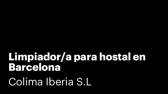 Limpiador/a para hostal en Barcelona