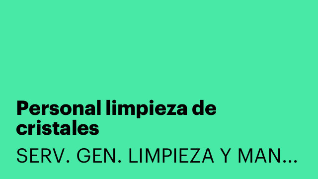 Personal limpieza de cristales