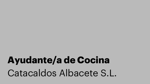 Ayudante/a de Cocina