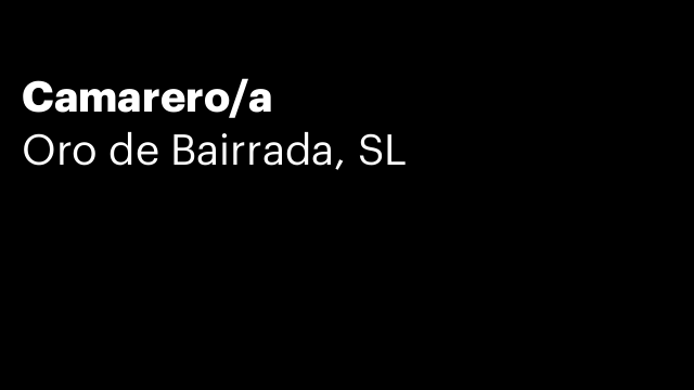 Camarero/a