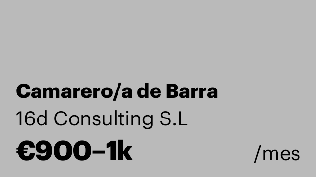 Camarero/a de Barra