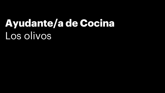 Ayudante/a de Cocina