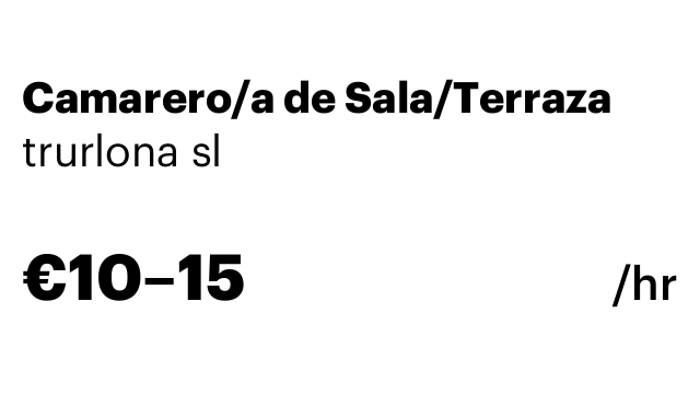 Camarero/a de Sala/Terraza