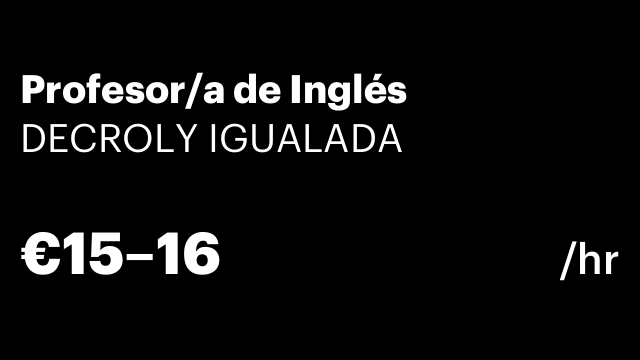 Profesor/a de Inglés
