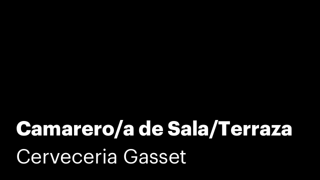 Camarero/a de Sala/Terraza
