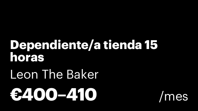 Dependiente/a tienda 15 horas