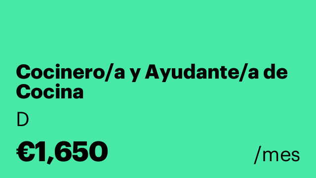 Cocinero/a y Ayudante/a de Cocina