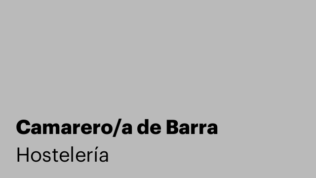 Camarero/a de Barra