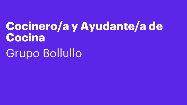 Cocinero/a y Ayudante/a de Cocina