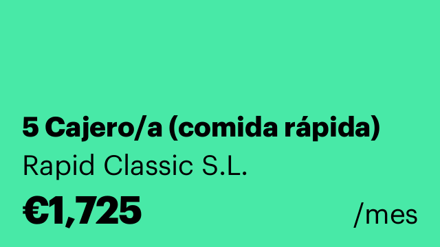 5 Cajero/a (comida rápida)