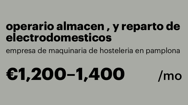operario almacen , y reparto de electrodomesticos