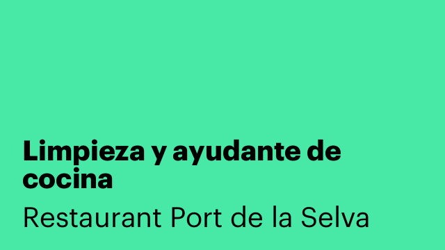 Limpieza y ayudante de cocina