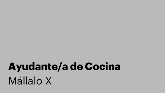 Ayudante/a de Cocina