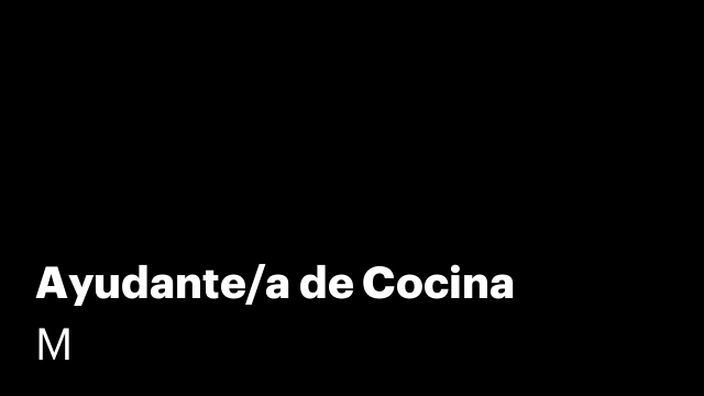 Ayudante/a de Cocina