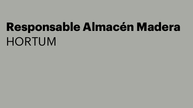 Responsable Almacén Madera