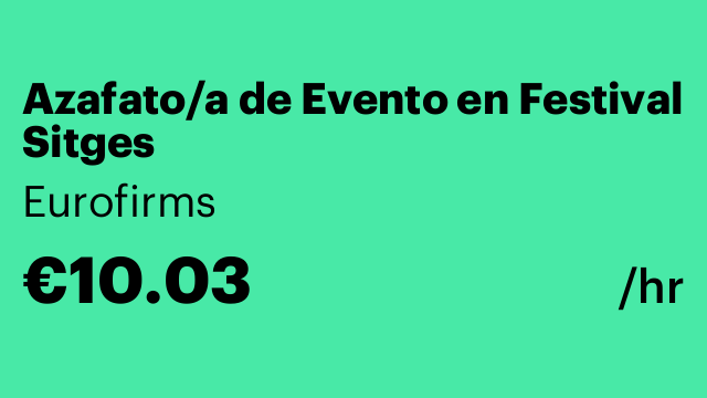 Azafato/a de Evento en Festival Sitges