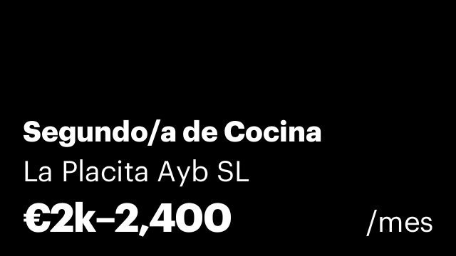 Segundo/a de Cocina