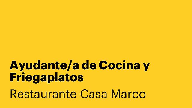 Ayudante/a de Cocina y Friegaplatos