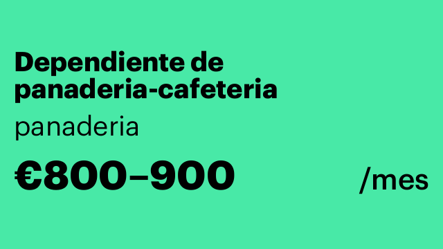 Dependiente de panaderia-cafeteria