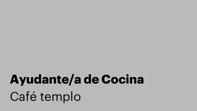 Ayudante/a de Cocina