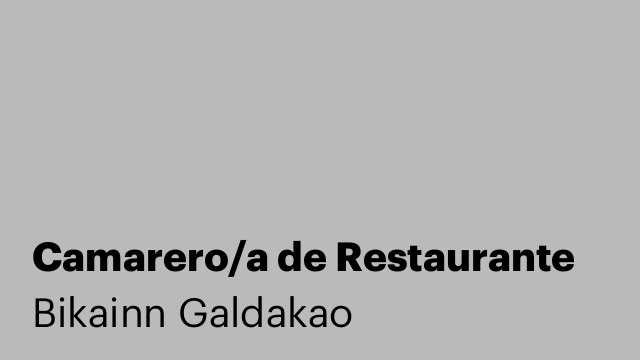 Camarero/a de Restaurante
