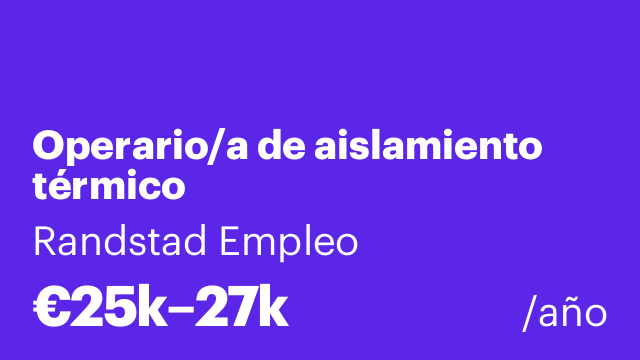 Operario/a de aislamiento térmico