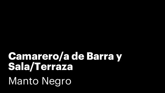 Camarero/a de Barra y Sala/Terraza